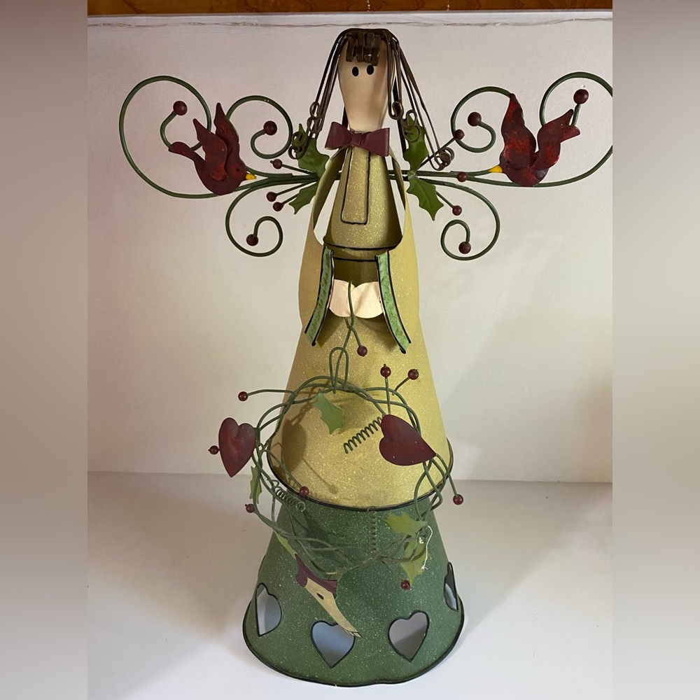 Decorative Angel Figurine with Heart Accents